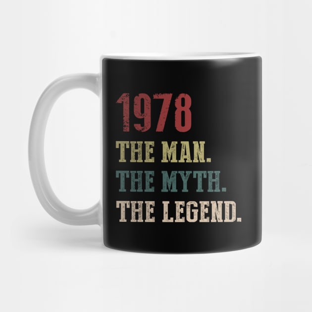 Vintage 1978 The Man The Myth The Legend Gift 42nd Birthday by Foatui